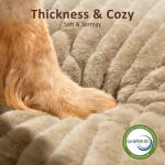 Dog Beds Large Sized Dog, Flat Pet Beds with Removable Washable Cover, Pet Mat Cute Pet Crate Bed Thick Shredded Chopped Crate Foam & Anti Slip Bottom for Indoor, 35"x23"x4" Beige