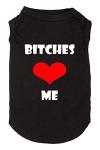 Dog Clothes Puppy T Shirt Vest Soft and Light-Weight for Small Large Dogs with 'Bitches Love ME' Slogan Prining Pet Apparel(Small,BC-Black01)