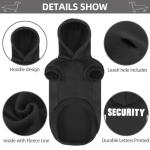 BINGPET Security Dog Hoodies Dachshund Sweater Cold Weather Dog Coats Soft Brushed Fleece Pet Clothes Hooded Sweatshirt for Dog Cat