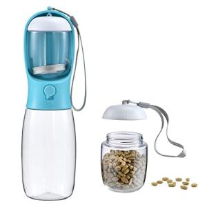 Cibaabo Dog Water Bottle with Food Container, Travel Puppy Water Bowl, Portable Pet Dispenser, Dog Stuff Accessories Items, Puppy Essentials Necessities for Yorkie Chihuahua Cat Walking and Hiking