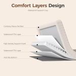 Orthopedic Dog Bed for Extra Large Dog, Waterproof Pet Bed for Crate,Non-Slip Bottom and Egg-Crate Foam with Removable Washable Cover Crate Bed,Cream,41"x27"x4"