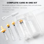 Newborn Pet Feeding Kit, 100ml Small Animal Nursing Bottle with BPA-Free Nipple, Oral Syringe, Measuring Cup & Cleaning Brush for Kittens, Puppies, Rabbits, Squirrels | Safe Hygienic Milk Feeder Set