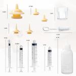Newborn Pet Feeding Kit, 100ml Small Animal Nursing Bottle with BPA-Free Nipple, Oral Syringe, Measuring Cup & Cleaning Brush for Kittens, Puppies, Rabbits, Squirrels | Safe Hygienic Milk Feeder Set
