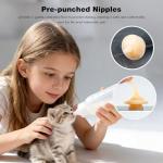 Newborn Pet Feeding Kit, 100ml Small Animal Nursing Bottle with BPA-Free Nipple, Oral Syringe, Measuring Cup & Cleaning Brush for Kittens, Puppies, Rabbits, Squirrels | Safe Hygienic Milk Feeder Set