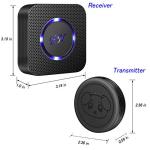 EverNary Dog Door Bell, Wireless Doggie Doorbells for Potty Training, Door Bell for Dogs to Go Outside, Dog Bells with 1 Receiver and 2 Waterproof Transmitters