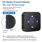 EverNary Dog Door Bell, Wireless Doggie Doorbells for Potty Training, Door Bell for Dogs to Go Outside, Dog Bells with 1 Receiver and 2 Waterproof Transmitters