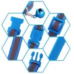 Black XXS Dog Collar with Bell Leash Set, Reflective Cat Collars Puppy Collar Nylon Soft Adjustable for XS Extra Small Tiny Boy Girl Pets Female Male Kitten Yorkie Teacup Chihuahua XSmall