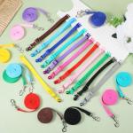 AOZUO 48 Pcs Small Dog Collar and Leash Set, Soft Nylon 8-14 Inch Adjustable Puppy Cat Kitten Collars with Bell Walking Training Rope for Newborn Small Pet (Multicolor, Solid Pattern)