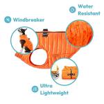 Gooby Puffer Vest Dog Jacket - Purple, X-Small - Ultra Thin Windbreaker with Dual D Ring Leash - Water Resistant Small Dog Sweater Coat