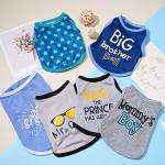 Sadnyy 6 Pack Winter Dog Shirt Boy Pet Clothes Doggy Tee Tank Top Kitten Shirts with Letters for Small Medium Dogs Cats Soft Cozy Chihuahua Vest Apparel for Dog Cat Puppy(Small)