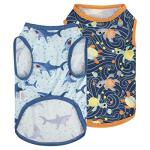 CuteBone Dog Shirts 2-Pack Soft Pet Clothes Breathable Summer Vest for Small Puppy and Stretchy Cat Apparel