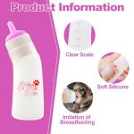Xuanda Pet Feeding Nipple with Syringe, Soft Silicone Nursing Pet Feeding Bottle, Ventilation Valve Resistant Tearing for Puppies, Kittens, Rabbit, Small Wildlife (L Nipple,Pink)