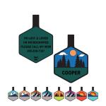 Silent Dog Tag Personalized with 5 Lines of Custom Deep Engraved Durable Soundless Silicone Pet ID Name Tag Hexagon Forest Night