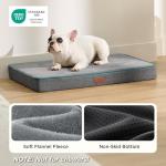 Bedsure Memory Foam Dog Bed for Small Dogs - Orthopedic Pet Beds for Crate with Removable Washable Cover and Nonskid Bottom - Plush Flannel Fleece Top Pet Mat, Grey