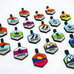 Silent Dog Tag Personalized with 5 Lines of Custom Deep Engraved Durable Soundless Silicone Pet ID Name Tag Hexagon Forest Night