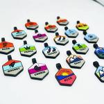 Silent Dog Tag Personalized with 5 Lines of Custom Deep Engraved Durable Soundless Silicone Pet ID Name Tag Hexagon Forest Night