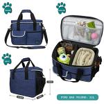 PetAmi Dog Travel Bag, Travel Pet Bag Organizer, Dog Food Travel Bag with Food Container and Bowls, Dog Travel Supplies Gift Accessories for Weekend Camping, Dog Cat Diaper Bag (Navy, Medium)