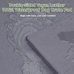 WAYIMPRESS Dog Crate Pad, Double-Sided Waterproof Crate Mat Bed, Outdoor Kennel Mat Pet Sleeping for Medium Large Dogs, Waterproof, Wipeable, Anti-Slip, Kennel Pads 35 x 22 Inch, Dark Gray