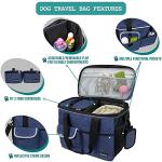 PetAmi Dog Travel Bag, Travel Pet Bag Organizer, Dog Food Travel Bag with Food Container and Bowls, Dog Travel Supplies Gift Accessories for Weekend Camping, Dog Cat Diaper Bag (Navy, Medium)