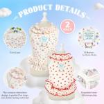 2 Pack Dog Cat Dresses for Small Dogs Girl Cute Heart & Floral Print Ruffle Sleeve Hem Breathable Stretchy Pet Puppy Cat Summer Clothes Outfits for Chihuahua Yorkie Teacup Extra Small Tiny Dogs