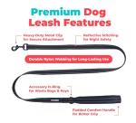 Best Pet Supplies Voyager Reflective Dog Leash or Collar with Neoprene Handle, for Small, Medium, and Large Breed Puppies, Cute and Heavy Duty for Walking, Running and Training - Black (Leash), M