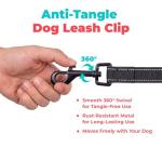 Best Pet Supplies Voyager Reflective Dog Leash or Collar with Neoprene Handle, for Small, Medium, and Large Breed Puppies, Cute and Heavy Duty for Walking, Running and Training - Black (Leash), M