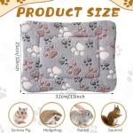 Tuanse 4 Pack Ultra Soft Dog Cat Bed Mat Small Animal Guinea Pig Bed with Cute Print Reversible Fleece Dog Crate Kennel Pad Cozy Washable Thickened Hamster Pet Beds Mat(13 x 10 Inches,Light Gray)