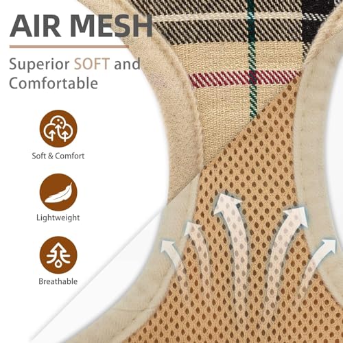 PUPTECK Soft Mesh Dog Harness & Leash Set