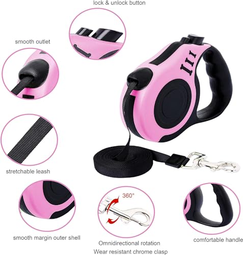 PETIMP 16FT Retractable Dog Leash with Bowl