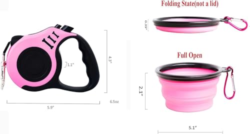 PETIMP 16FT Retractable Dog Leash with Bowl