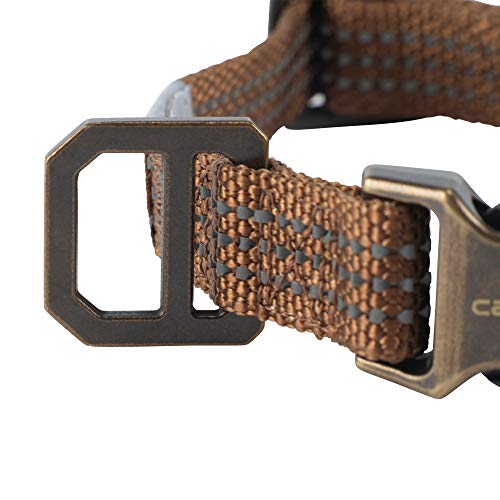 Carhartt Medium Brown Dog Collar with Brass Accents