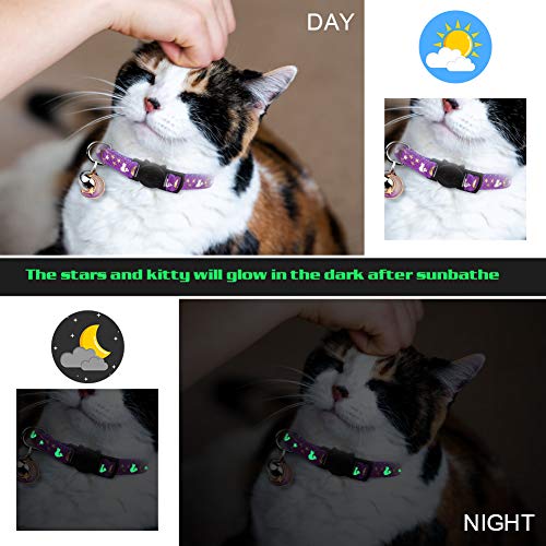Cute Adjustable Glow-in-the-Dark Cat Collars (2PCS)