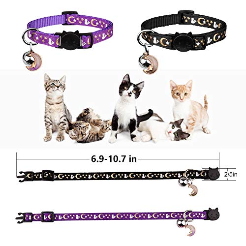 Cute Adjustable Glow-in-the-Dark Cat Collars (2PCS)