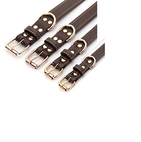 Custom Engraved Leather Dog Collar - Large Brown