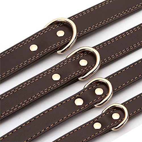 Custom Engraved Leather Dog Collar - Large Brown
