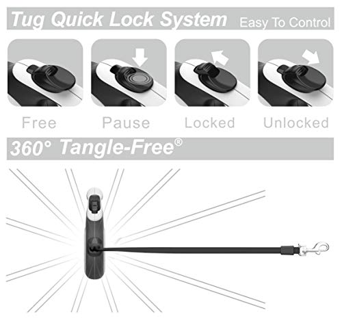 TUG 360° Tangle-Free 16ft Retractable Dog Leash