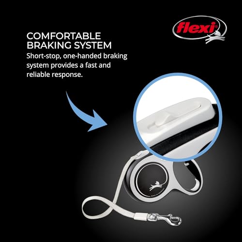 Comfort Retractable Dog Leash, 26 ft, Grey/Black