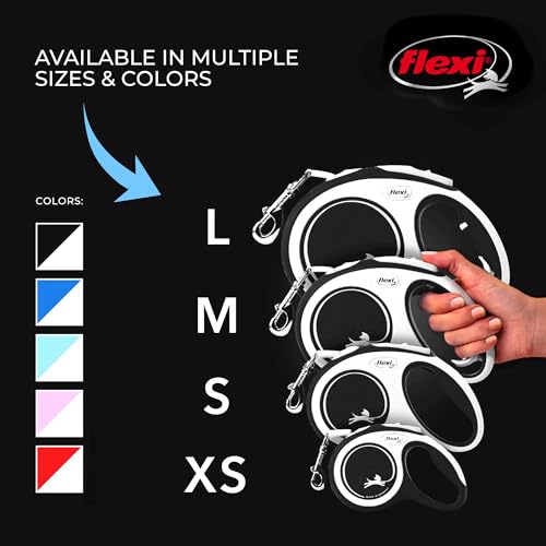 Comfort Retractable Dog Leash, 26 ft, Grey/Black