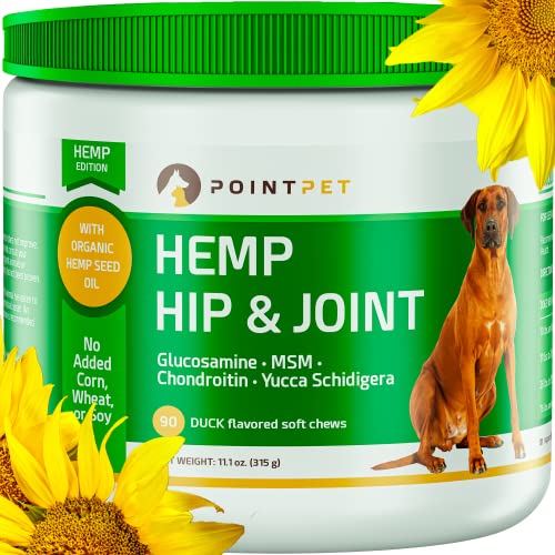 POINTPET Hemp Joint Supplement for Dogs with Glucosamine