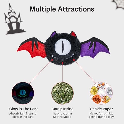 Interactive Glow-in-the-Dark Catnip Kicker Toys