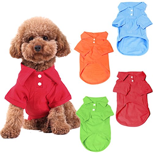 4-Pack Breathable Dog T-Shirts for Small Pets