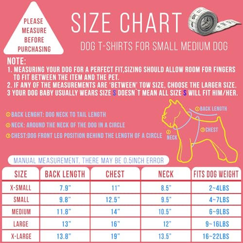 4-Pack Breathable Dog T-Shirts for Small Pets