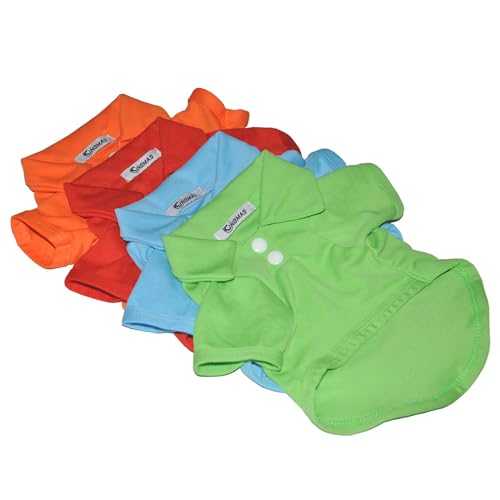 4-Pack Breathable Dog T-Shirts for Small Pets