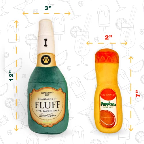 Bark Bros Paw-mosa Mimosa Plush Dog Toy Set