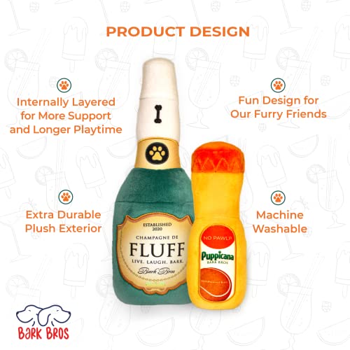 Bark Bros Paw-mosa Mimosa Plush Dog Toy Set