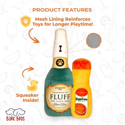 Bark Bros Paw-mosa Mimosa Plush Dog Toy Set