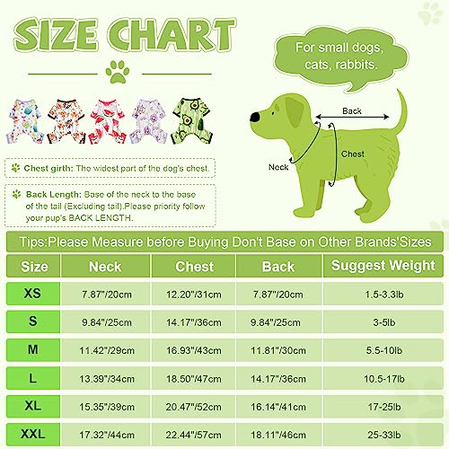 Cute Avocado Dog Pajamas for Small Breeds