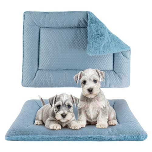 Reversible Soft Dog Crate Pad - Blue 18"x13