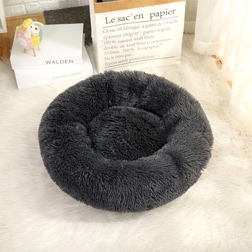 Cozy Round Cat and Small Dog Bed - Grey