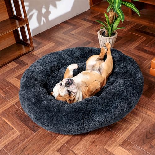 Cozy Round Cat and Small Dog Bed - Grey